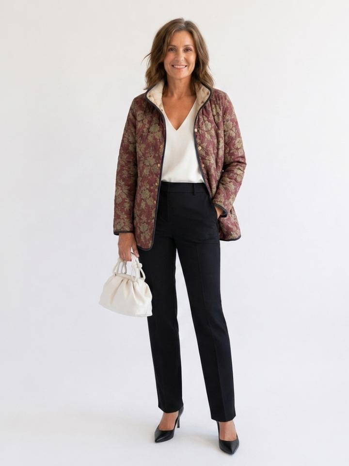 DELACROIX | Steppjacke Damast Pflaume Sophie