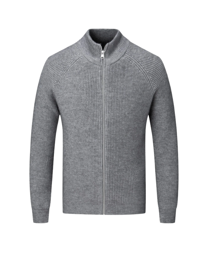 Vier Jahreszeiten Merinowolle Strickjacke mit Reißverschluss