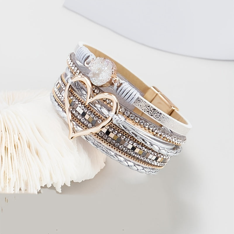 Boho Multistrat Lederarmband
