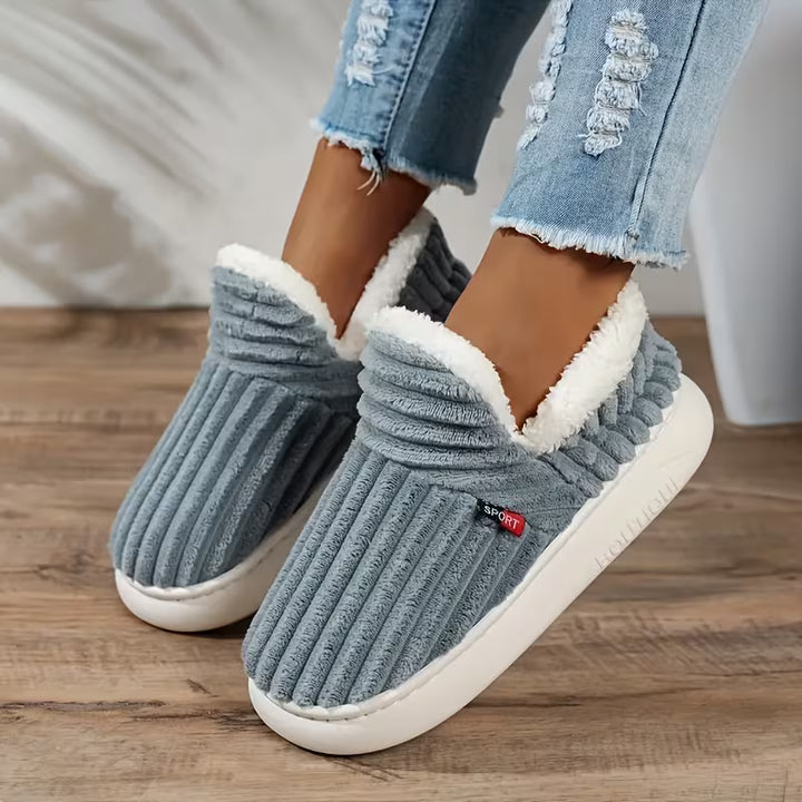 Damen Warme Pantoffeln – Weiches Sherpa-Fleece, Antirutschsohle für den Hausgebrauch