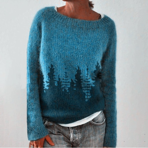 Nevaeh - Retro skandinavischer Strickpullover