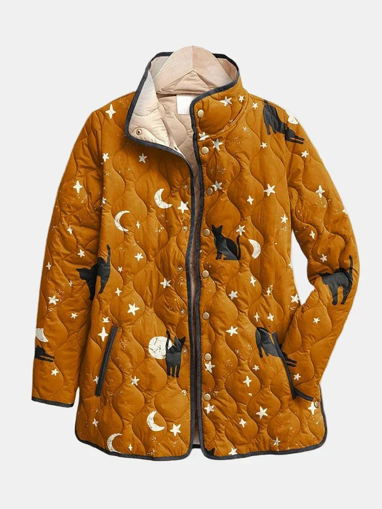 DELACROIX | Steppjacke mit Katzen und Sternen Nicole