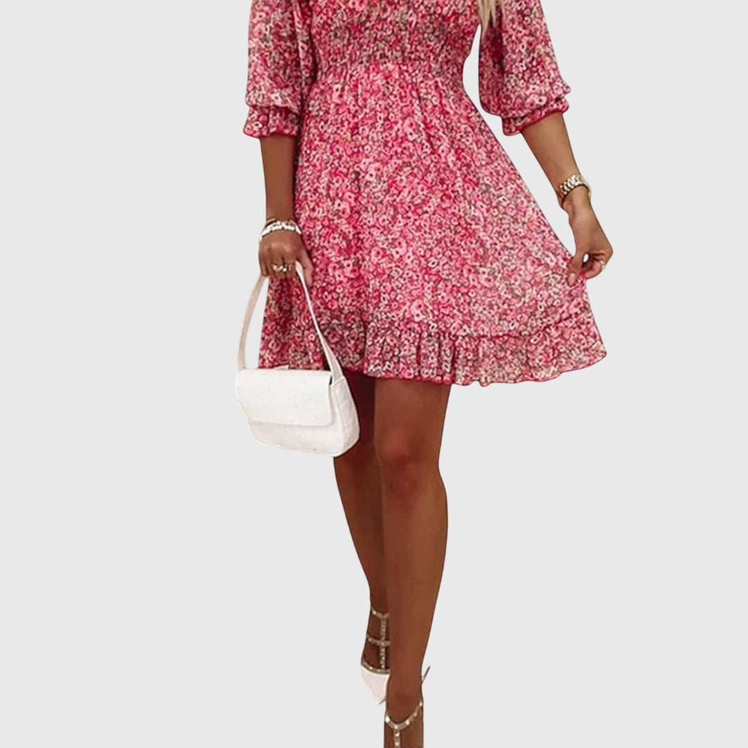 Elisa™ | Blumenkleid mit Puffärmeln