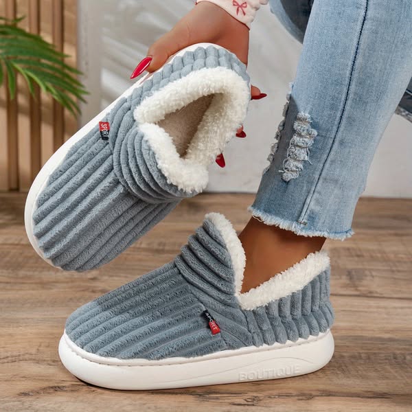 Damen Warme Pantoffeln – Weiches Sherpa-Fleece, Antirutschsohle für den Hausgebrauch
