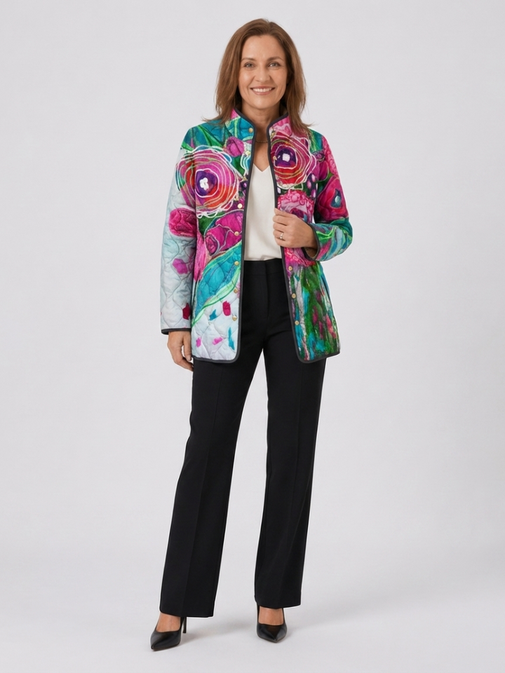 DELACROIX | Gestepptes Aquarell Blumenjacke Lucie