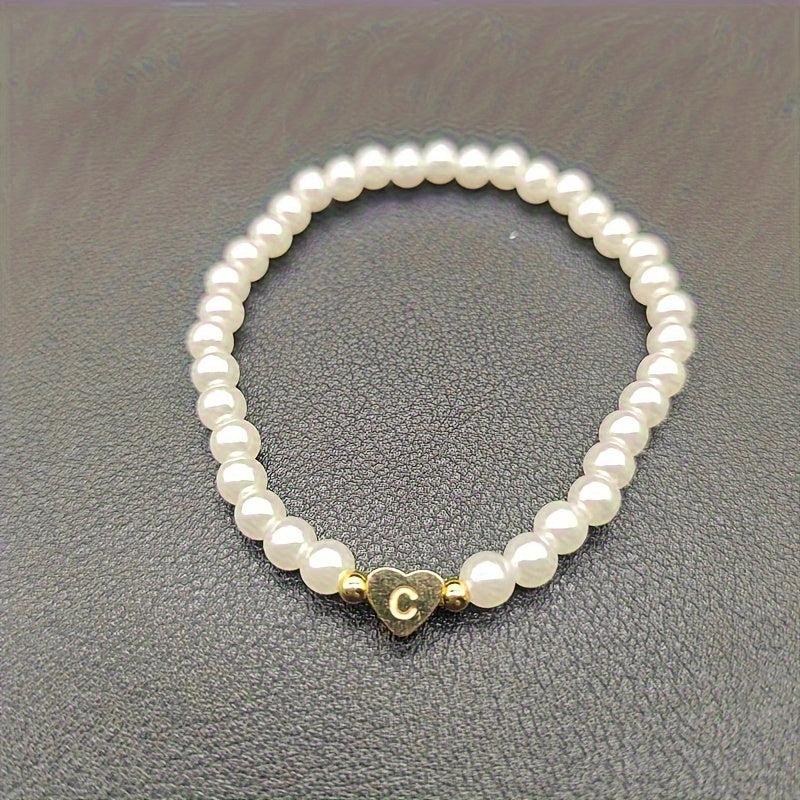 Chic Armband mit Herzinitiale (A–Z)
