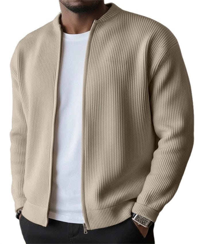 Cardigan con zip a coste Karl I