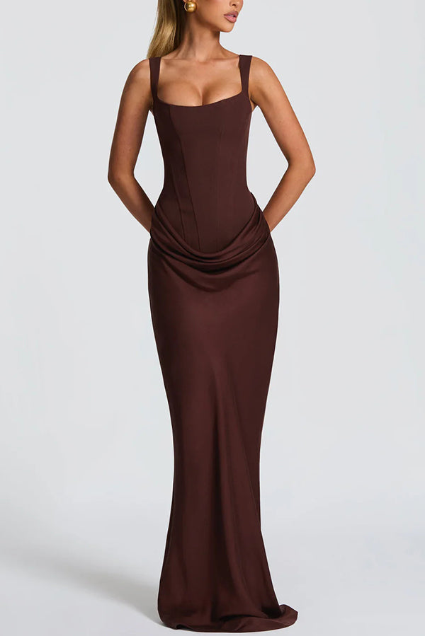 Éléonore | Maxi Kleid Mit Rechteckigem Ausschnitt