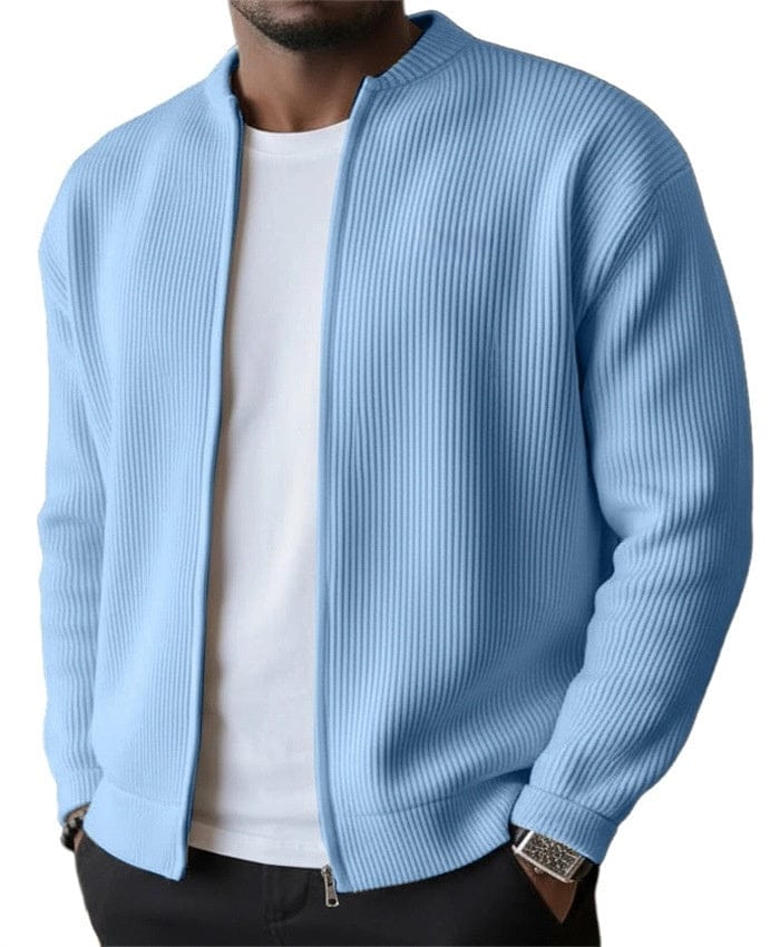 Cardigan con zip a coste Karl I