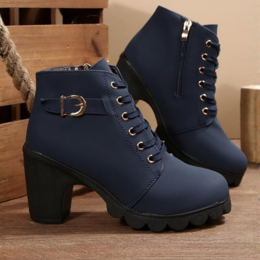 Hannah i Damen Stiefeletten mit Absatz, gewellter Profilsohle