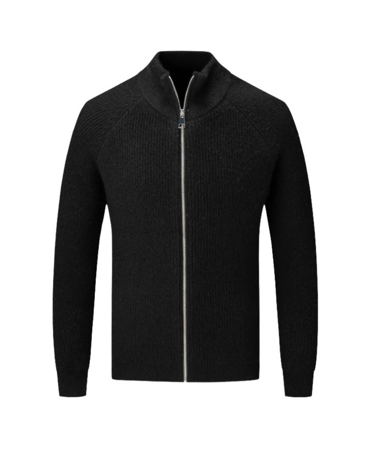 Vier Jahreszeiten Merinowolle Strickjacke mit Reißverschluss