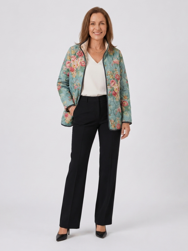 DELACROIX | Steppjacke Rosen Celadon Mathilde