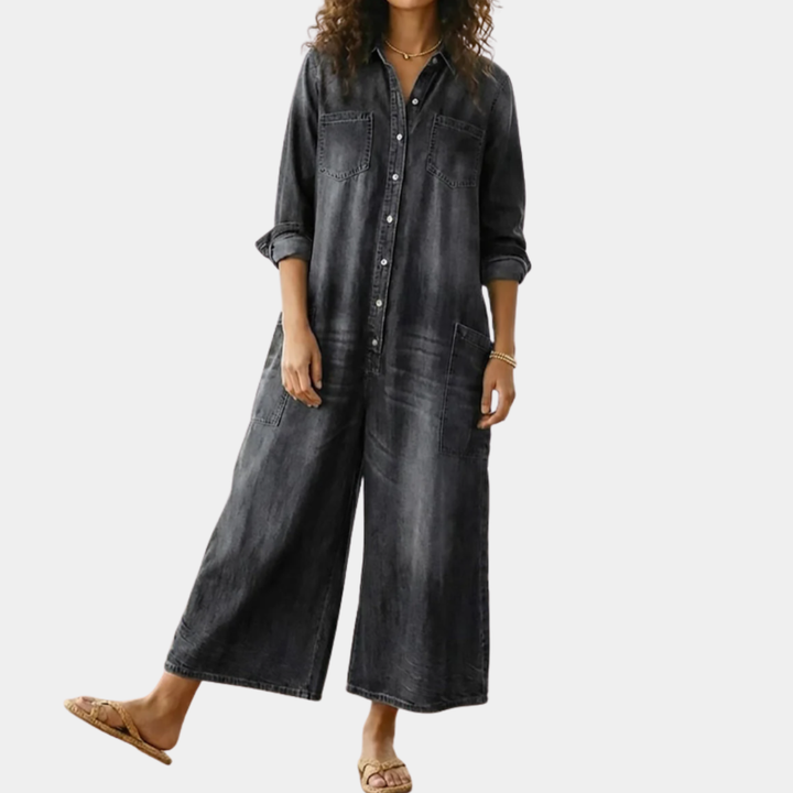 Diana | Vintage-Jumpsuit aus gewaschenem, weichem Denim