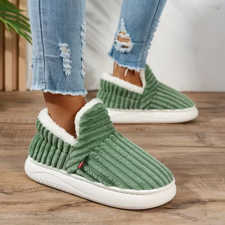 Damen Warme Pantoffeln – Weiches Sherpa-Fleece, Antirutschsohle für den Hausgebrauch
