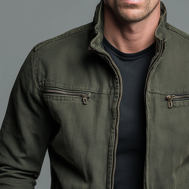 CARLOS™ | Vintage Baumwolljacke mit Reißverschluss