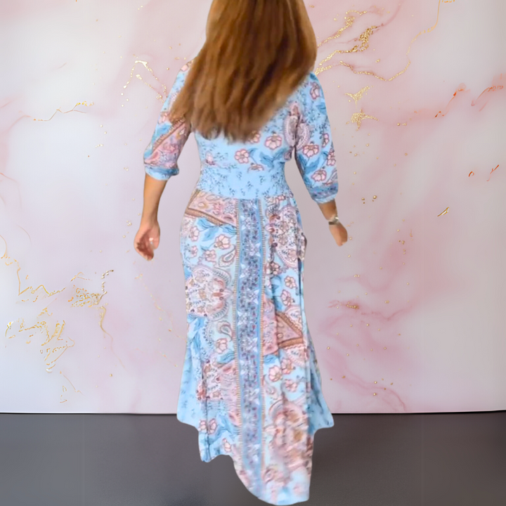 MARGA | ELEGANTES SOMMERKLEID MIT V-AUSSCHNITT