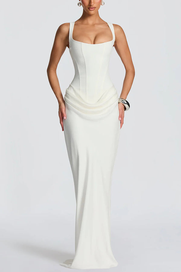 Éléonore | Maxi Kleid Mit Rechteckigem Ausschnitt