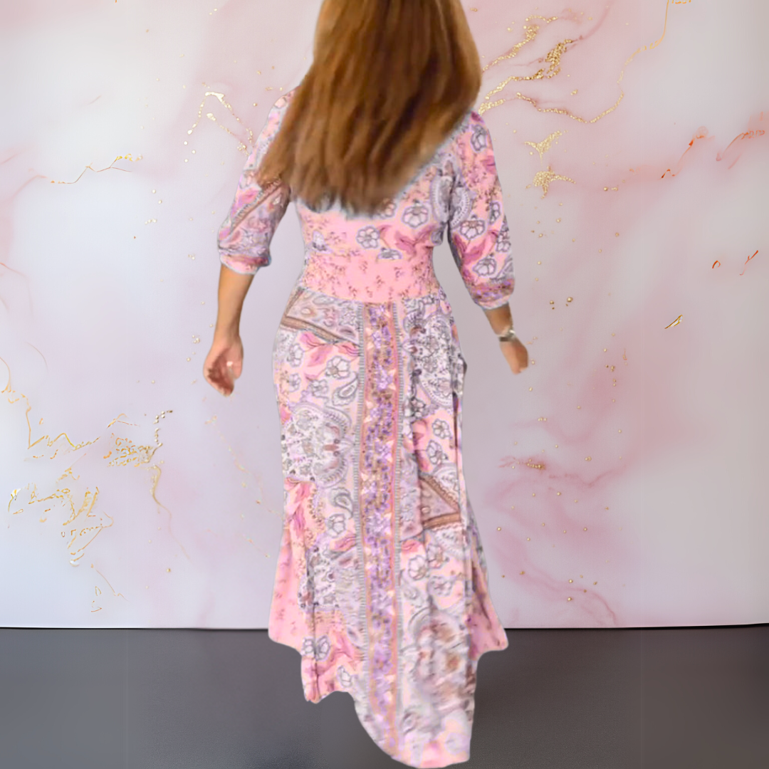 MARGA | ELEGANTES SOMMERKLEID MIT V-AUSSCHNITT