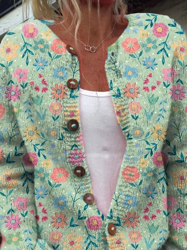 Foxfield™ | Damen Vintage Floral Cardigan