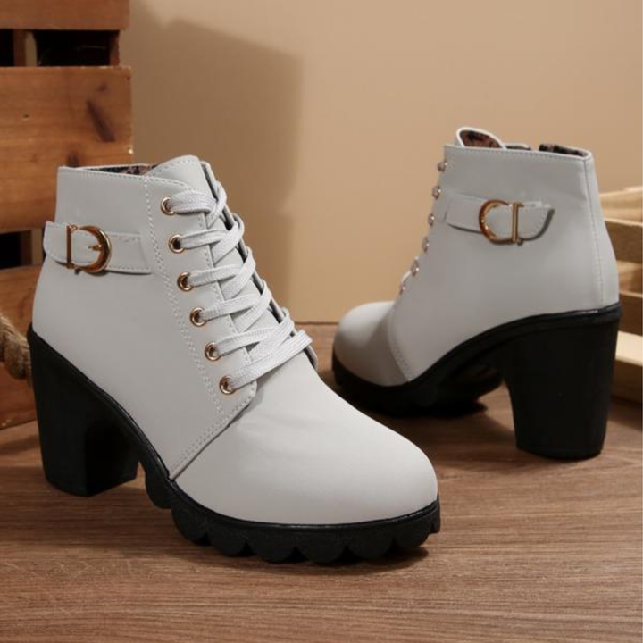 Hannah i Damen Stiefeletten mit Absatz, gewellter Profilsohle
