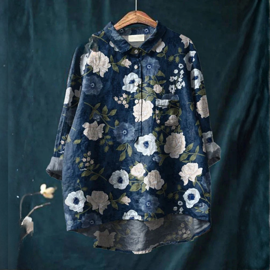 Alessia™ | Zeitlose Leinenbluse mit Muster