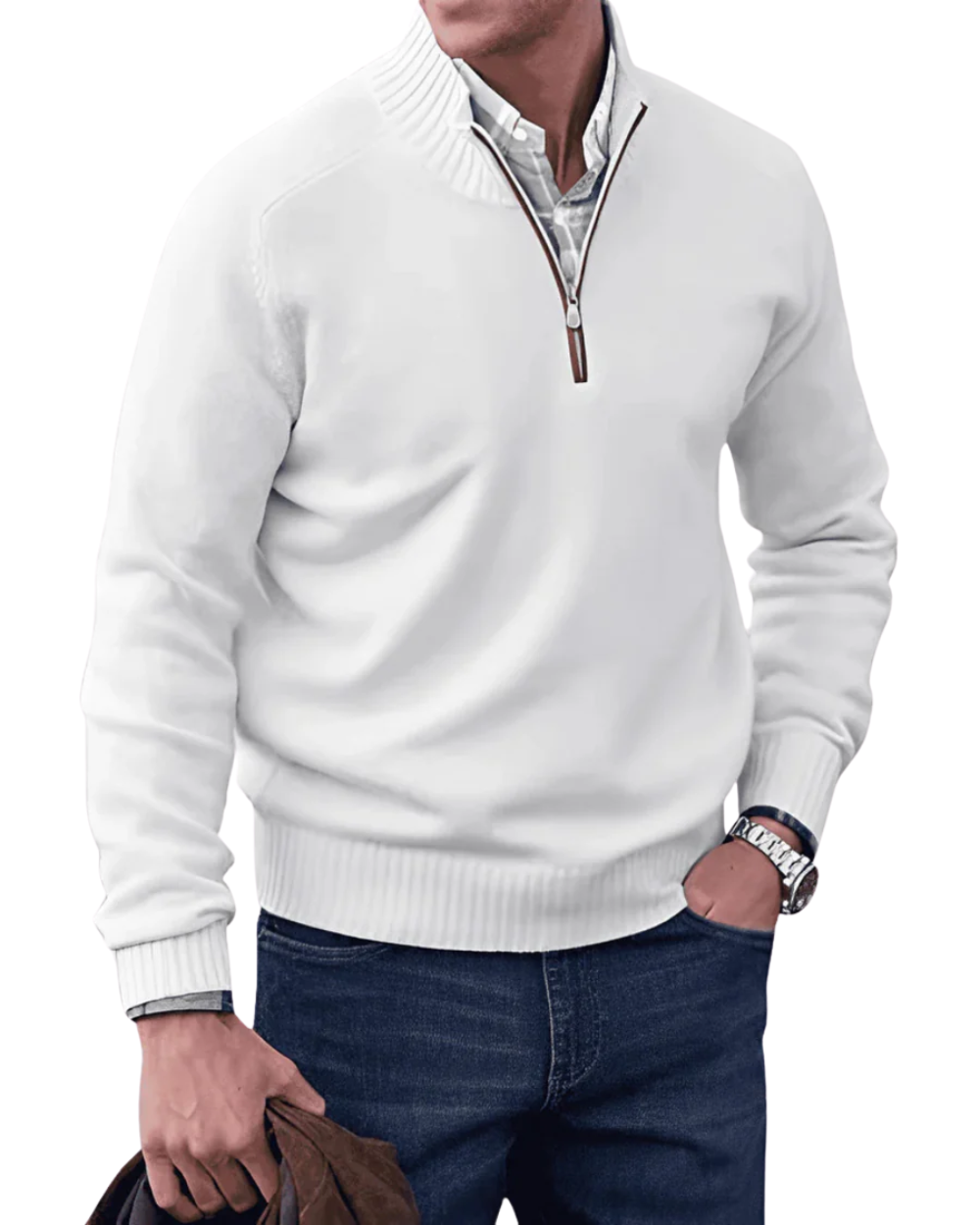 Lässiger Zip-Pullover