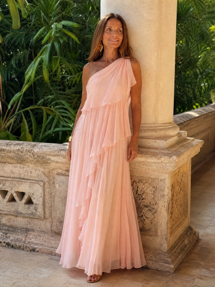Eliana™ | Chiffon Maxikleid mit einem Schulterträger