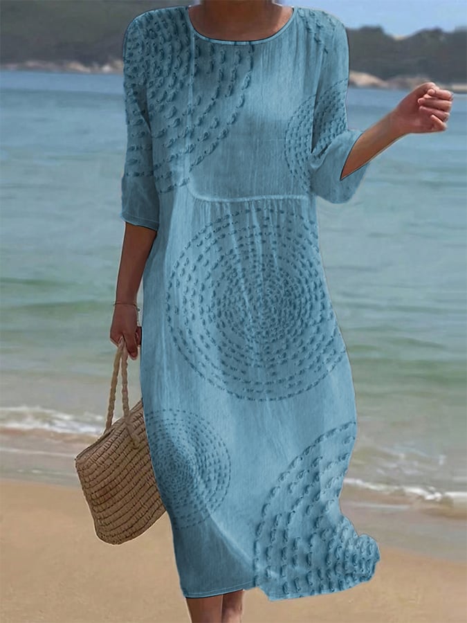 Gesticktes Casual-Kleid für Frauen