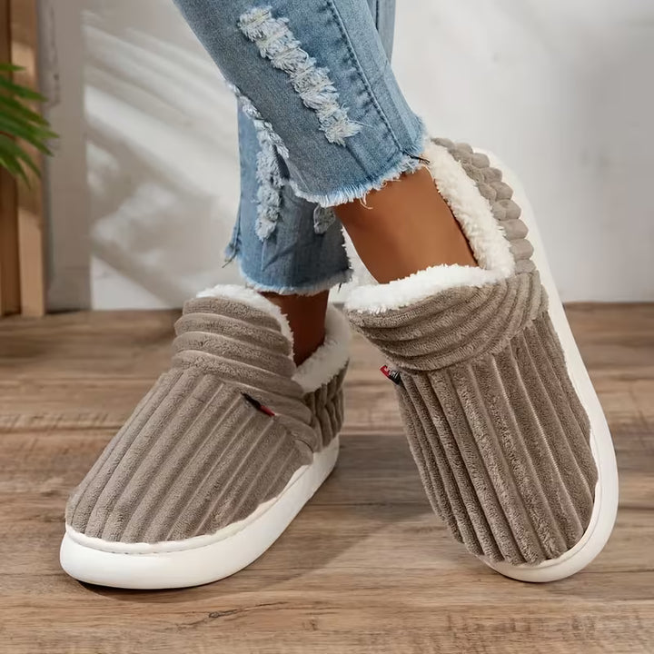 Damen Warme Pantoffeln – Weiches Sherpa-Fleece, Antirutschsohle für den Hausgebrauch