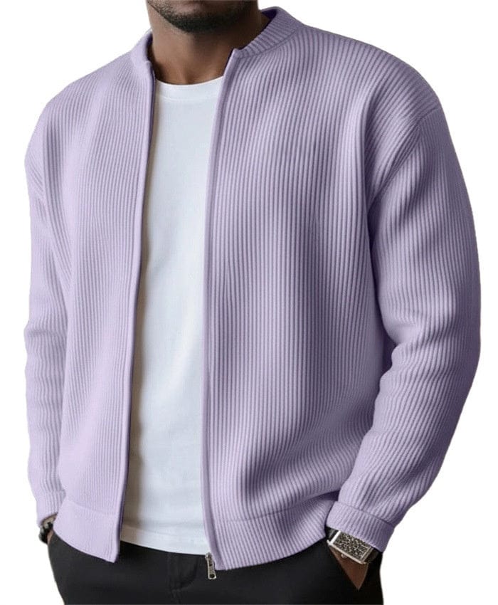 Cardigan con zip a coste Karl I