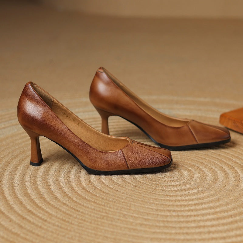 Marisol Leder Pumps mit quadratischer Spitze