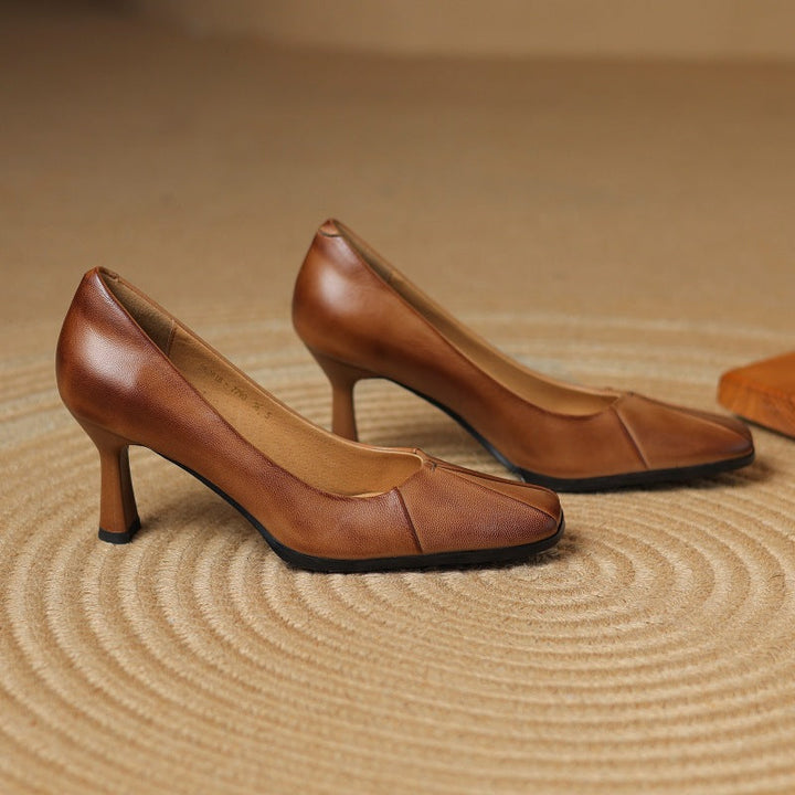Marisol Leder Pumps mit quadratischer Spitze