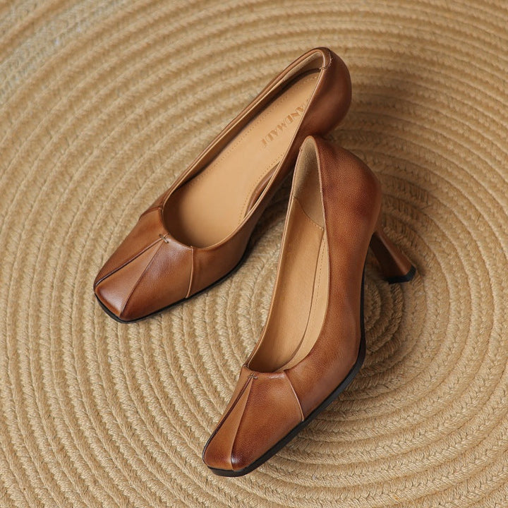 Marisol Leder Pumps mit quadratischer Spitze