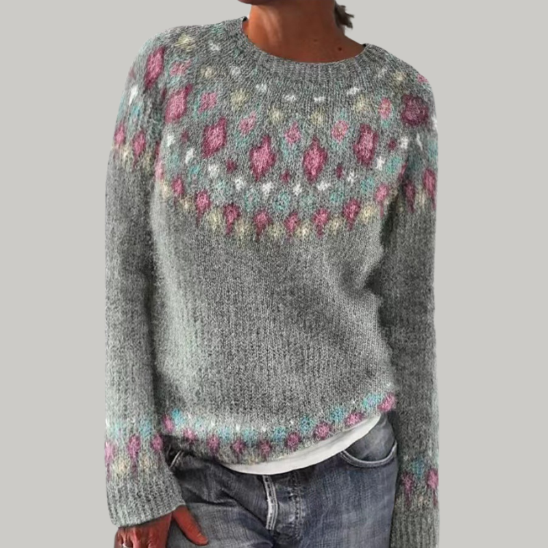 Jocelyn - Retro skandinavischer Strickpullover