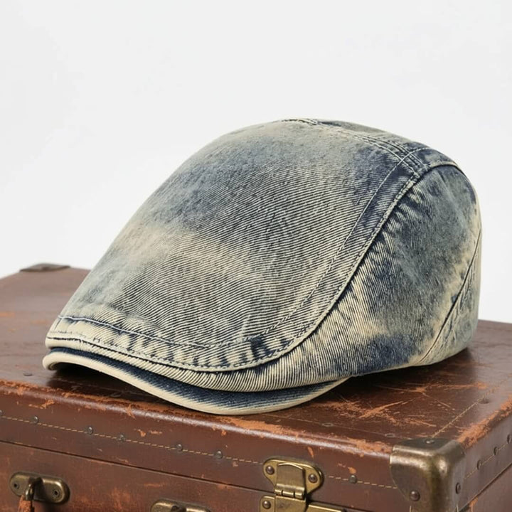 Gewaschenes Denim Flat Cap