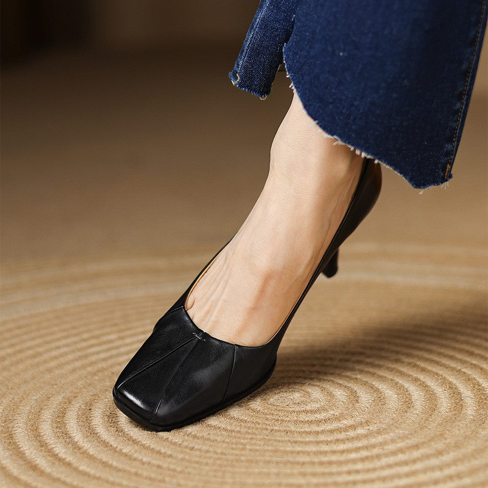 Marisol Leder Pumps mit quadratischer Spitze