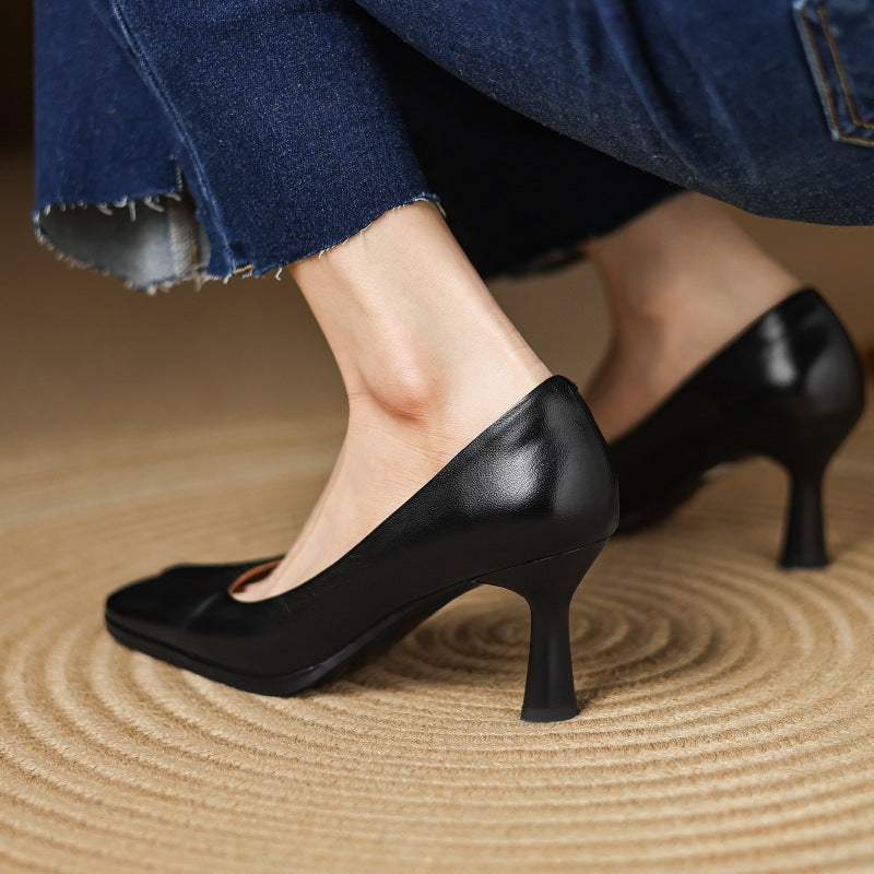 Marisol Leder Pumps mit quadratischer Spitze