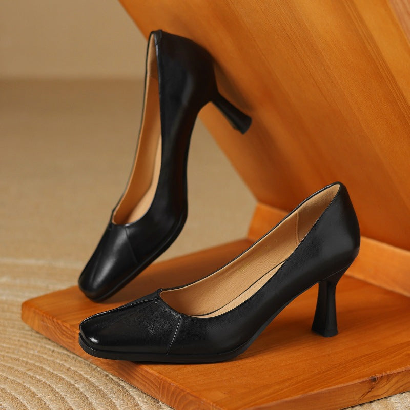 Marisol Leder Pumps mit quadratischer Spitze