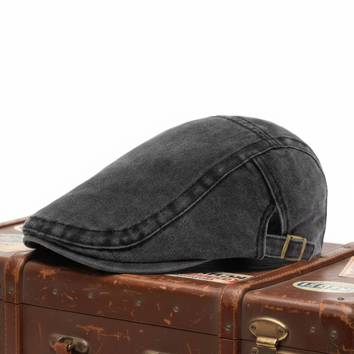 Gewaschene Denim-Flatcap