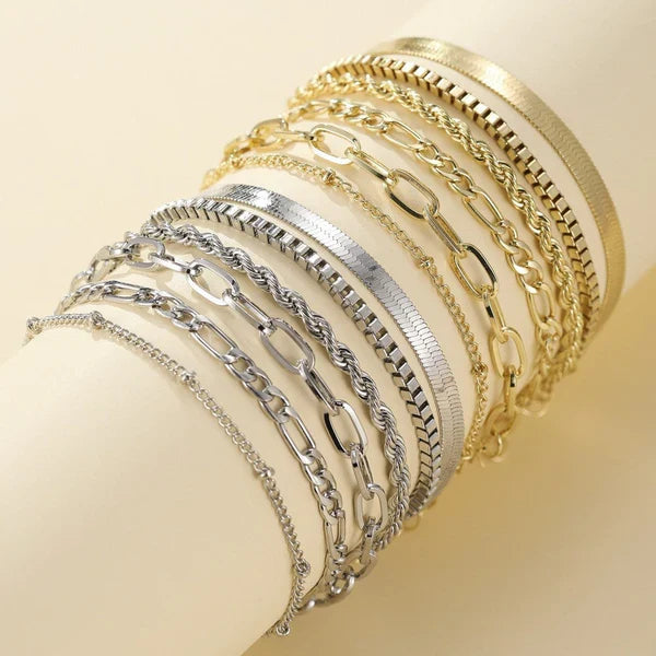Armbandset 5 Teile aus Gold
