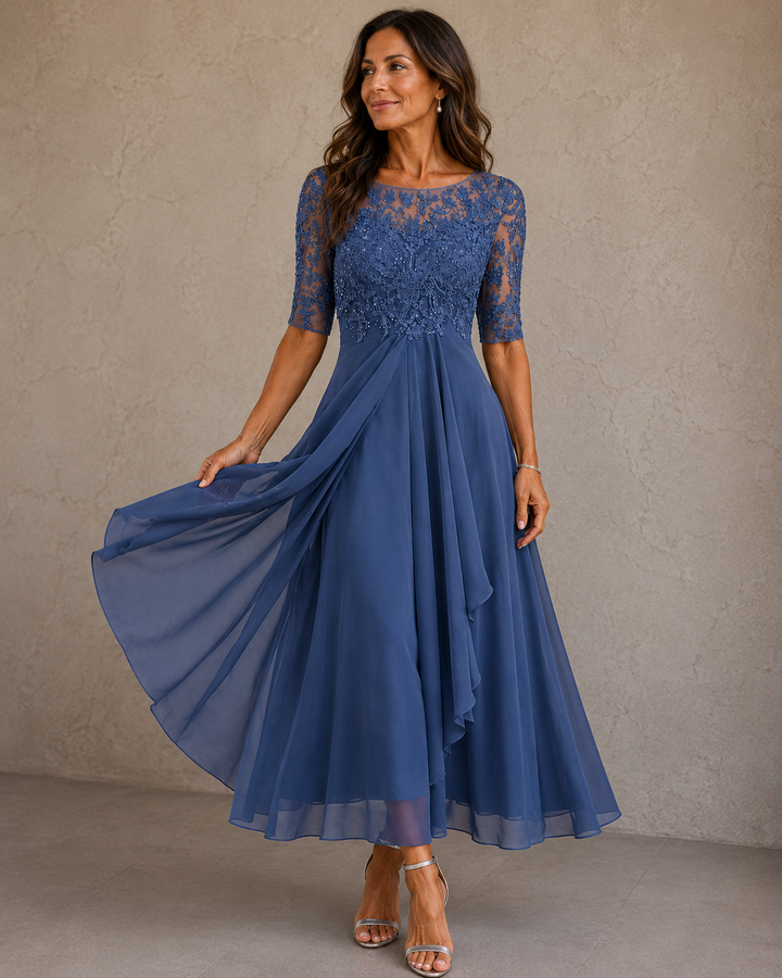 Abella™ | Spitzen- und Chiffonkleid