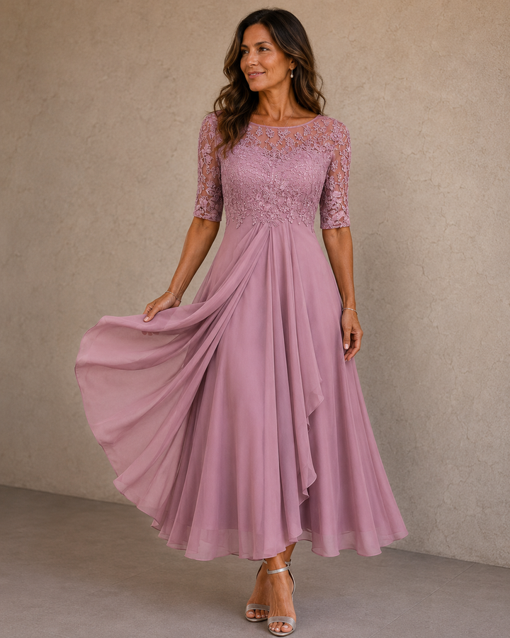 Abella™ | Spitzen- und Chiffonkleid