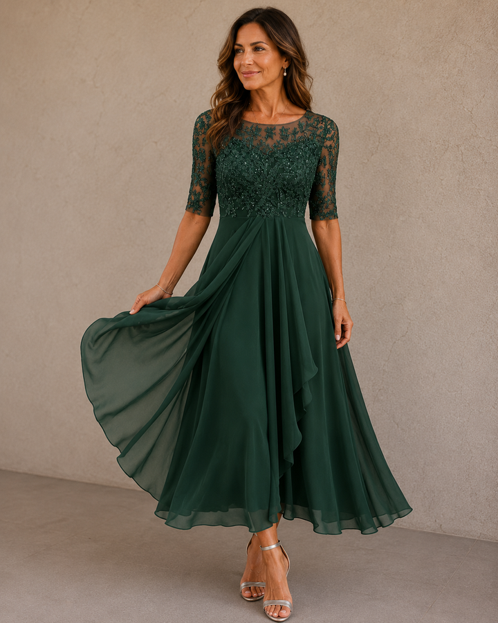 Abella™ | Spitzen- und Chiffonkleid