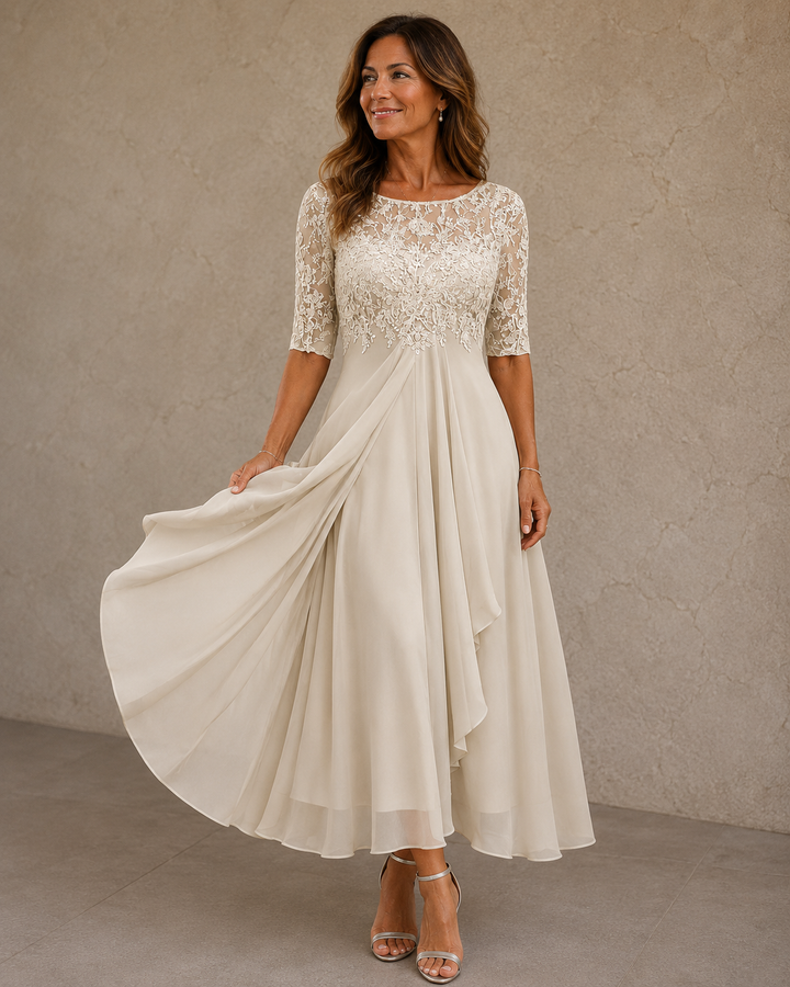 Abella™ | Spitzen- und Chiffonkleid