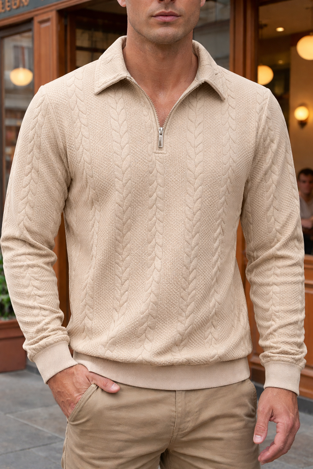 Italienischer Reißverschluss-Pullover