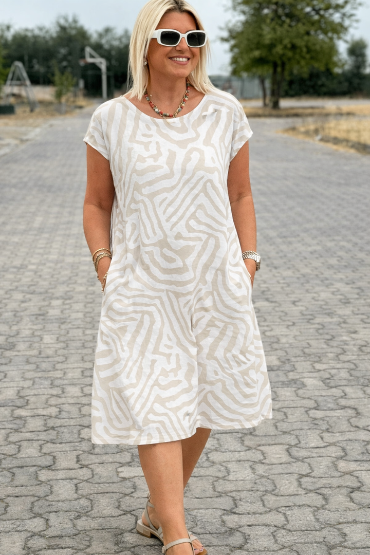 Nelia I Kleid mit Rundhalsausschnitt und Muster