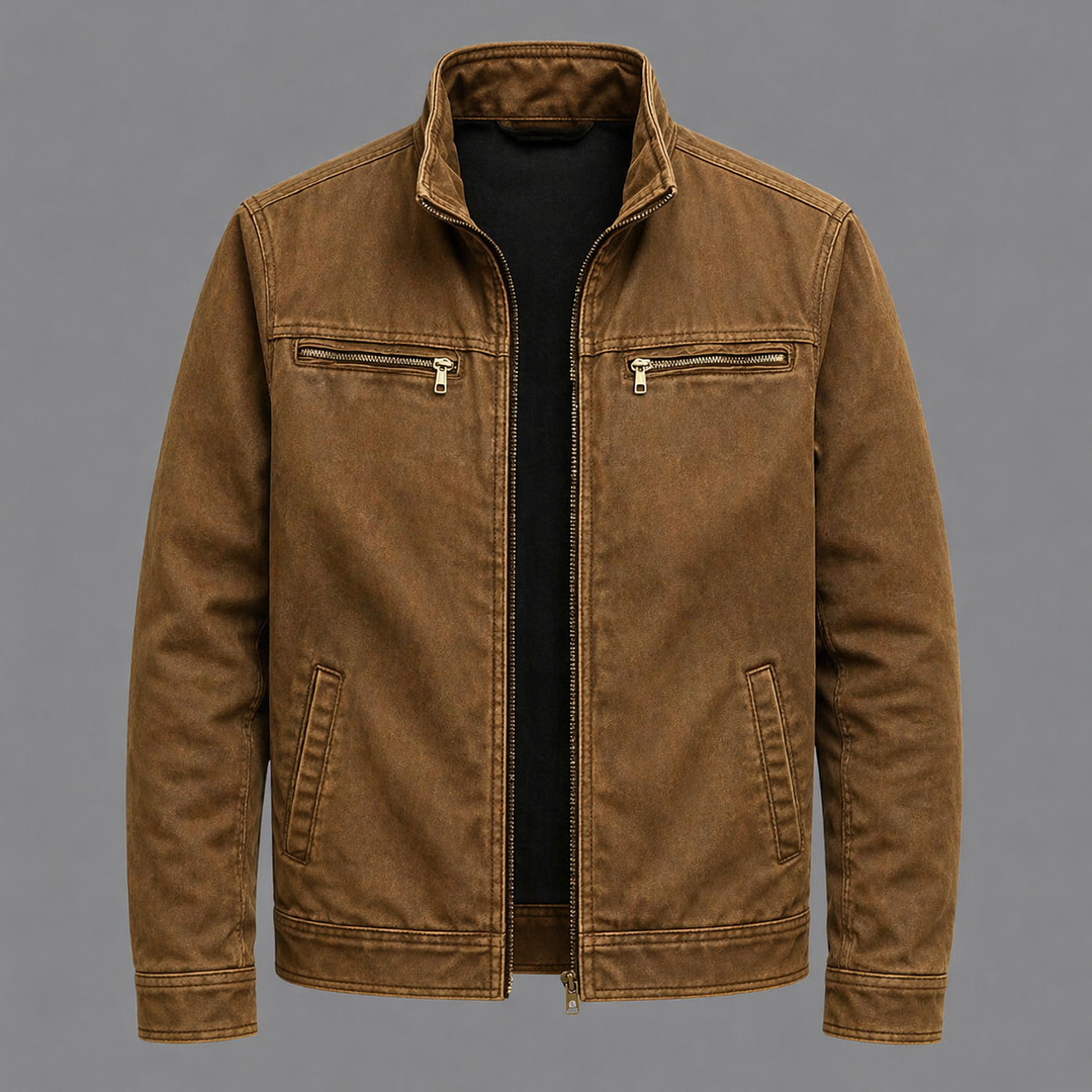 CARLOS™ | Vintage Baumwolljacke mit Reißverschluss