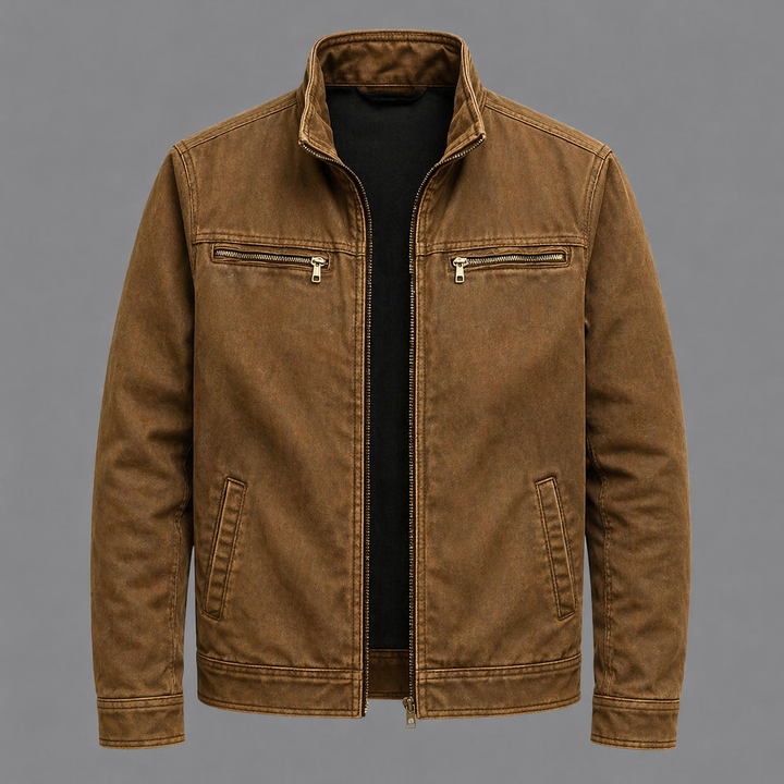 CARLOS™ | Vintage Baumwolljacke mit Reißverschluss
