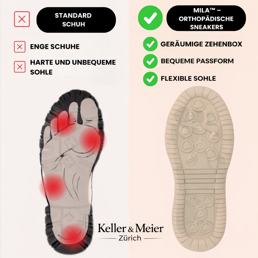 Mila  – Komfortable orthopädische Sneakers + Reißverschluss