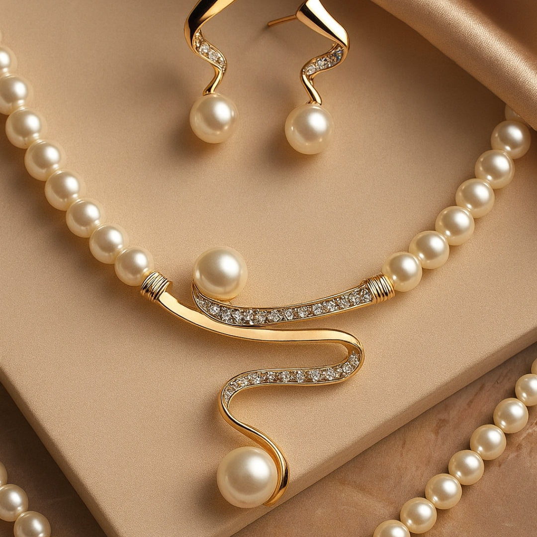 Elegantes Schmuckset mit Perlen